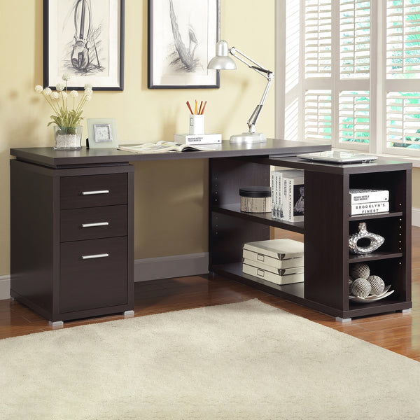 Coaster Yvette 60 Inch 3-Drawer L-Shape Computer Desk Cappuccino