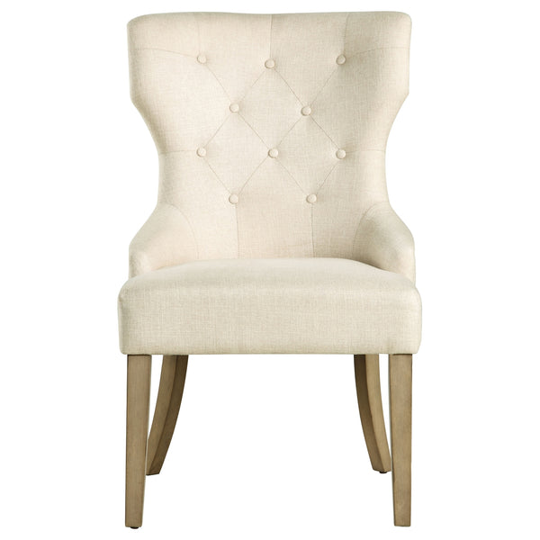 Coaster Baney Tufted Upholstered Dining Chair Beige & Rustic Grey