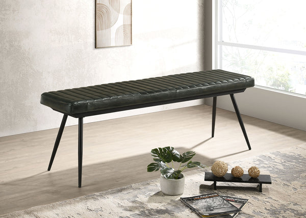 Coaster Misty Leather Upholstered Dining Bench Antique Espresso