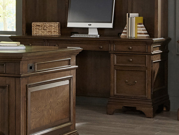 Coaster Hartshill 66 Inch 5-Drawer Credenza Office Desk Burnish Oak