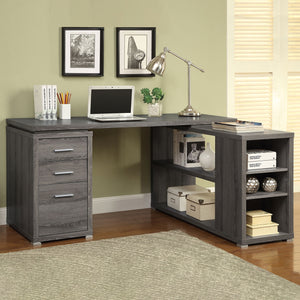 Coaster Yvette 60 Inch 3-Drawer L-Shape Computer Desk Weathered Grey