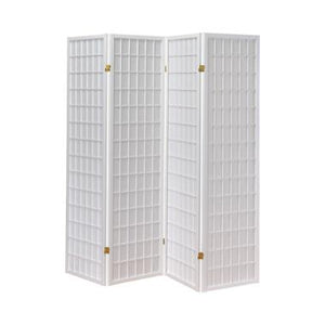 Coaster 4-Panel Room Divider White Paper/White