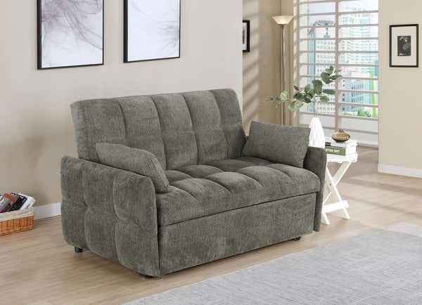 Coaster Cotswold Upholstered Convertible Sleeper Sofa Bed Dark Grey