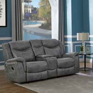 Coaster Conrad Upholstered Padded Arm Glider Loveseat Grey