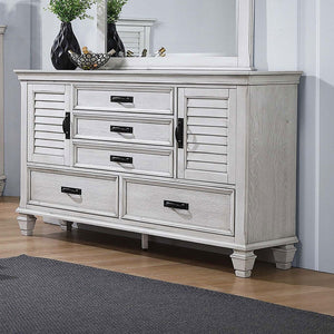 Coaster Franco 5-Drawer Dresser Distressed White