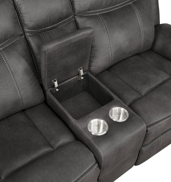 Coaster Lawrence 2-Piece Upholstered Reclining Sofa Set Charcoal