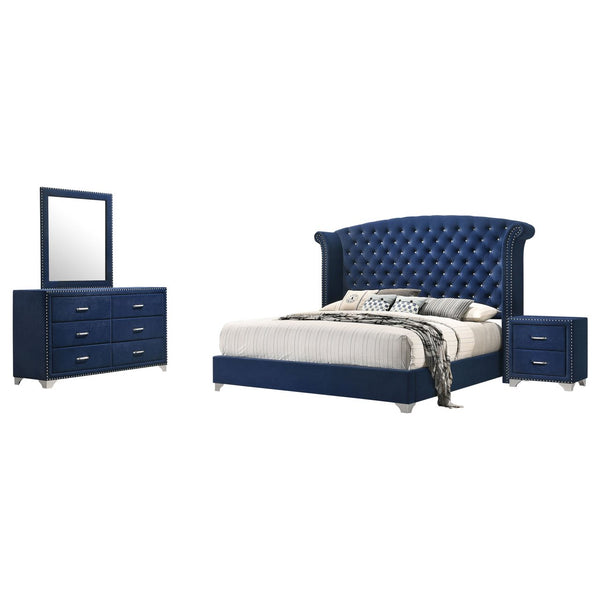Coaster Melody 4-Piece California King Bedroom Set Pacific Blue