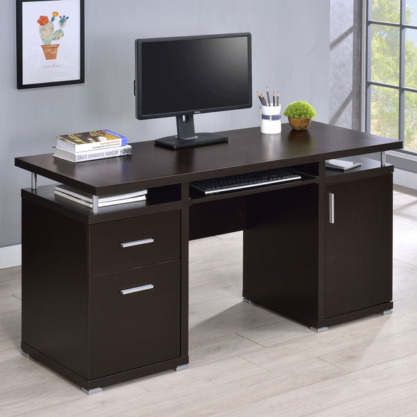 Coaster Tracy 55 Inch 2-Drawer Office Computer Desk Cappuccino