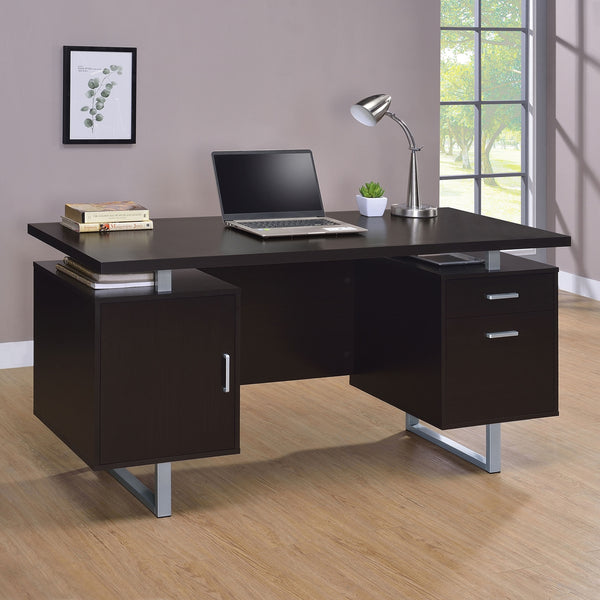 Coaster Lawtey 60 Inch 2-Drawer Office Computer Desk Cappuccino