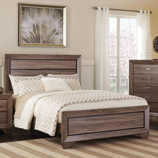 Coaster Kauffman Wood King Panel Bed Washed Taupe
