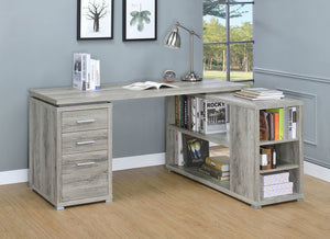 Coaster Yvette 60 Inch 3-Drawer L-Shape Computer Desk Grey Driftwood