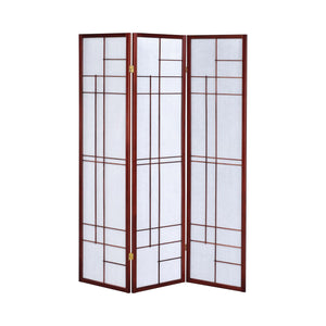 Coaster 4-Panel Room Divider White Paper/Cherry