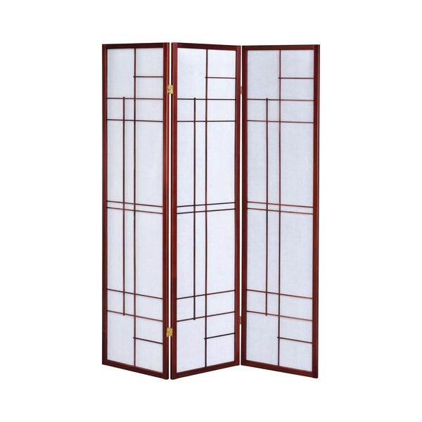 Coaster 4-Panel Room Divider White Paper/Cherry