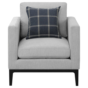 Coaster Apperson Upholstered Track Arm Accent Chair Light Grey