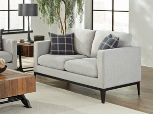 Coaster Apperson Upholstered Track Arm Loveseat Light Grey