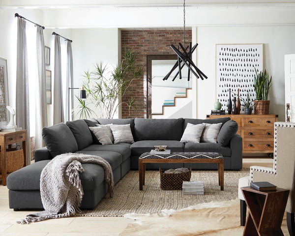 Coaster Serene 6-Piece Upholstered Modular Sectional Sofa Charcoal