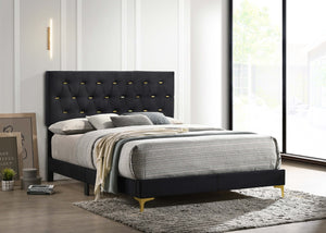 Coaster Kendall Upholstered California King Panel Bed Black
