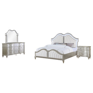 Coaster Evangeline 4-Piece California King Bedroom Set Silver Oak
