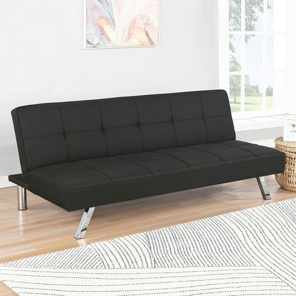 Coaster Joel Upholstered Tufted Convertible Futon Black