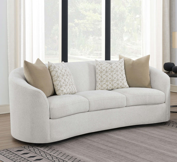 Coaster Rainn Boucle Upholstered Sloped Arm Sofa Latte