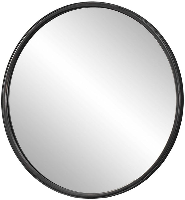 Uttermost Dawsyn Aged Black Round Mirror