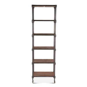 Home Trends Design Industrial Teak 25-Inch Wide Industrial Bookshelf