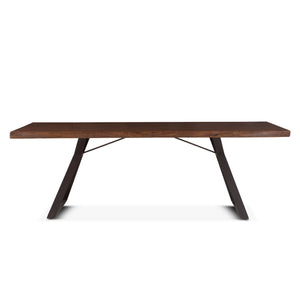 Home Trends Design London Loft 94-Inch Acacia Wood Live Edge Dining Table in Walnut Finish