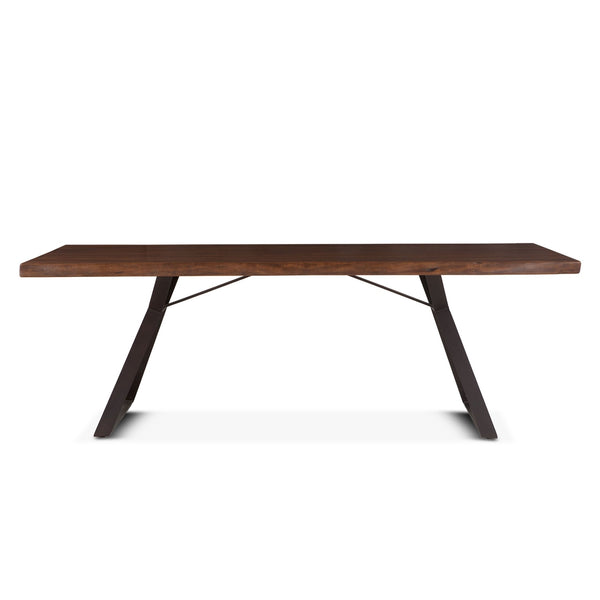 Home Trends Design London Loft 94-Inch Acacia Wood Live Edge Dining Table in Walnut Finish