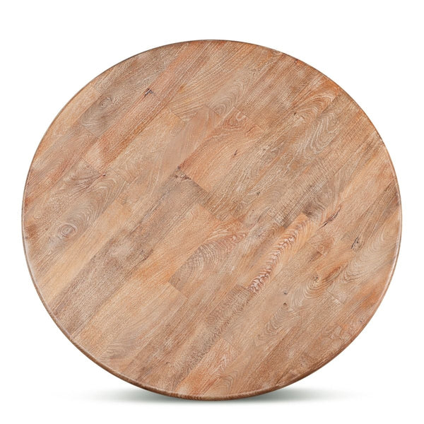 Home Trends Design San Rafael 72-Inch Round Mango Wood Dining Table