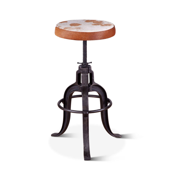 Home Trends Design Wellington Adjusting Barstool in Natural Cowhide