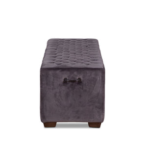 Home Trends Design Grosvenor 58-Inch Asphalt Gray Velvet Bench