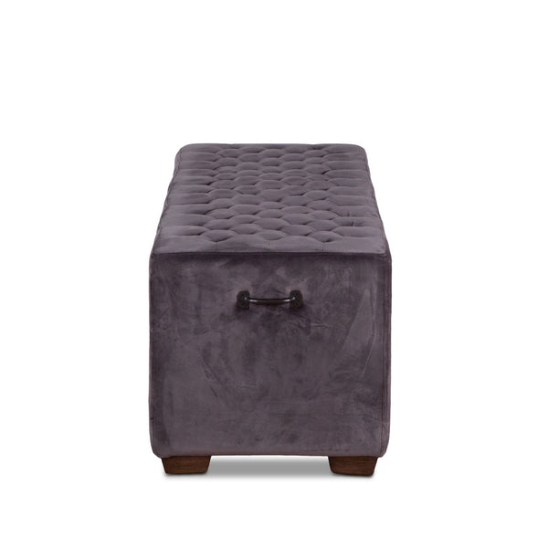 Home Trends Design Grosvenor 58-Inch Asphalt Gray Velvet Bench