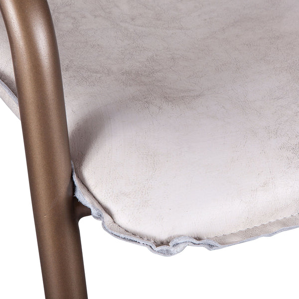 Home Trends Design Portofino Leather Bar Chair Vintage White