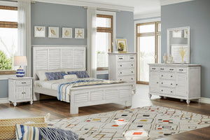 Seawinds Surfside 1-Drawer 2-Door Nightstand with Weathered White Finish
