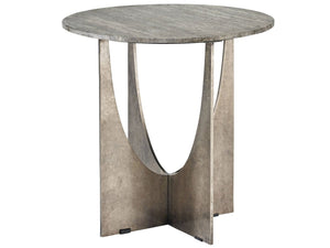 Universal Curated Op Art Aged Pewter/Gray End Table