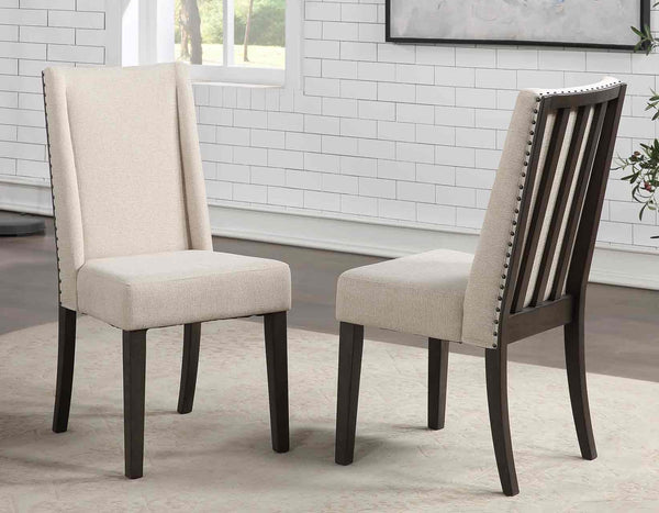 Steve Silver Napa Beige Upholstered Side Chair In Dusky Cedar