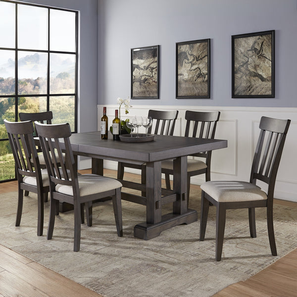 Steve Silver Rectangle 7-Piece Napa Table & 6 Side Chairs Set In Dusky Cedar