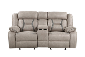 Steve Silver Tyson Gray Glider Manual Reclining Console Loveseat