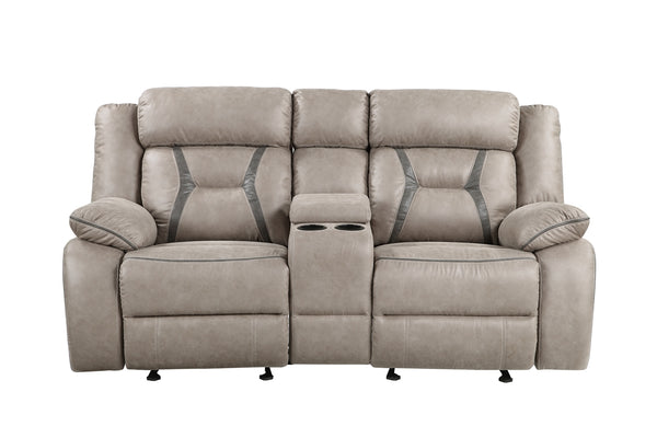 Steve Silver Tyson Gray Glider Manual Reclining Console Loveseat