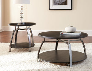 Steve Silver Coham End Table In Black Nickel