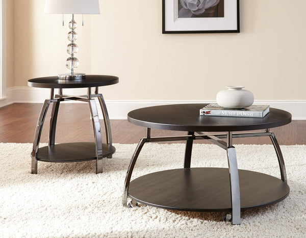 Steve Silver Coham End Table In Black Nickel