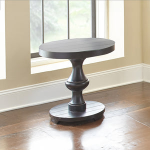Steve Silver Dory Round End Table In A Neutral Ebony Finish