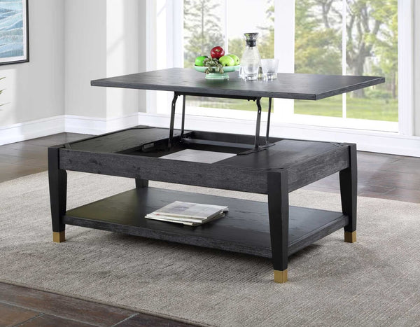 Steve Silver Yves Rubbed Charcoal Lift-Top Cocktail Table