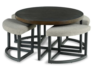 Steve Silver Yukon Walnut Coffee Table with Stools