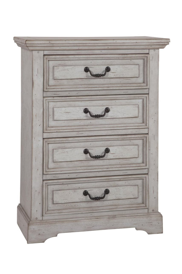 American Woodcrafters Stonebrook 4-Drawer Chest Light Distressed Antique Gray