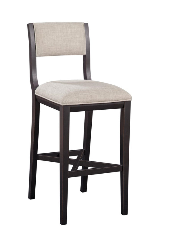 American Woodcrafters Barcelona Fabric Wood Stool Midnight Black