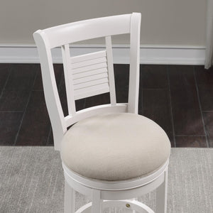 American Woodcrafters Palmer 45-Inch Fabric Wood Stool Antique White
