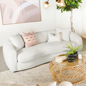 Coaster Isabella Faux Sheepskin Upholstered Sofa Natural