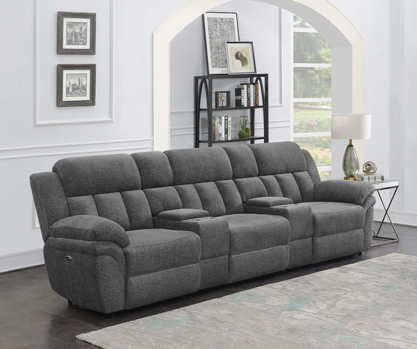 Coaster Bahrain 5-Piece Power Home Theater Seating Charcoal