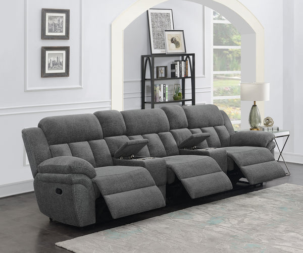 Coaster Bahrain 5-Piece Upholstered Home Theater Seating Charcoal